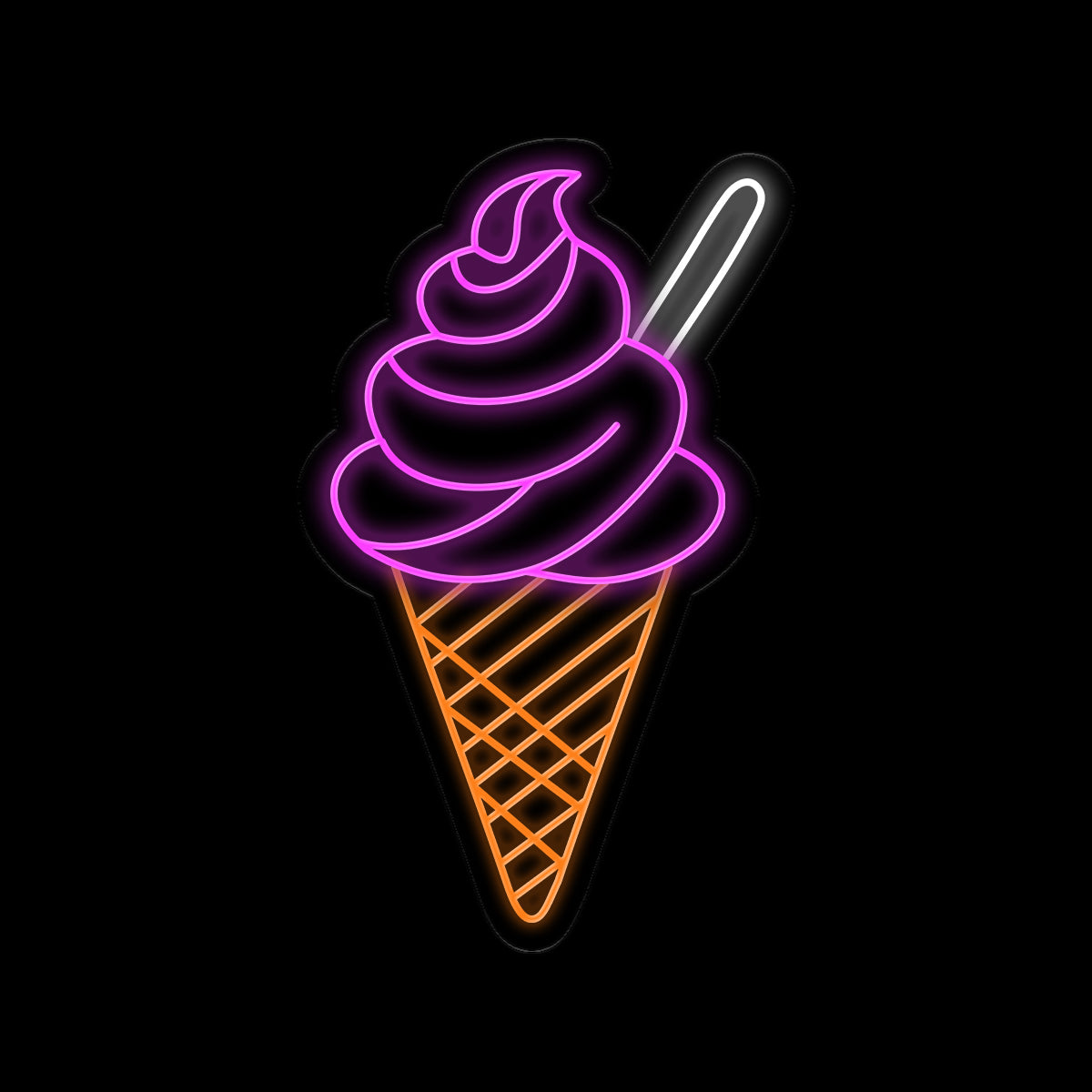 Ice Cream Cone Neon Sign