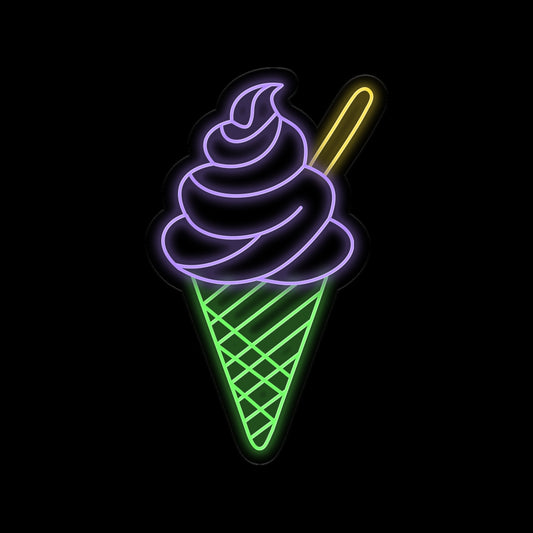 Ice Cream Cone Neon Sign