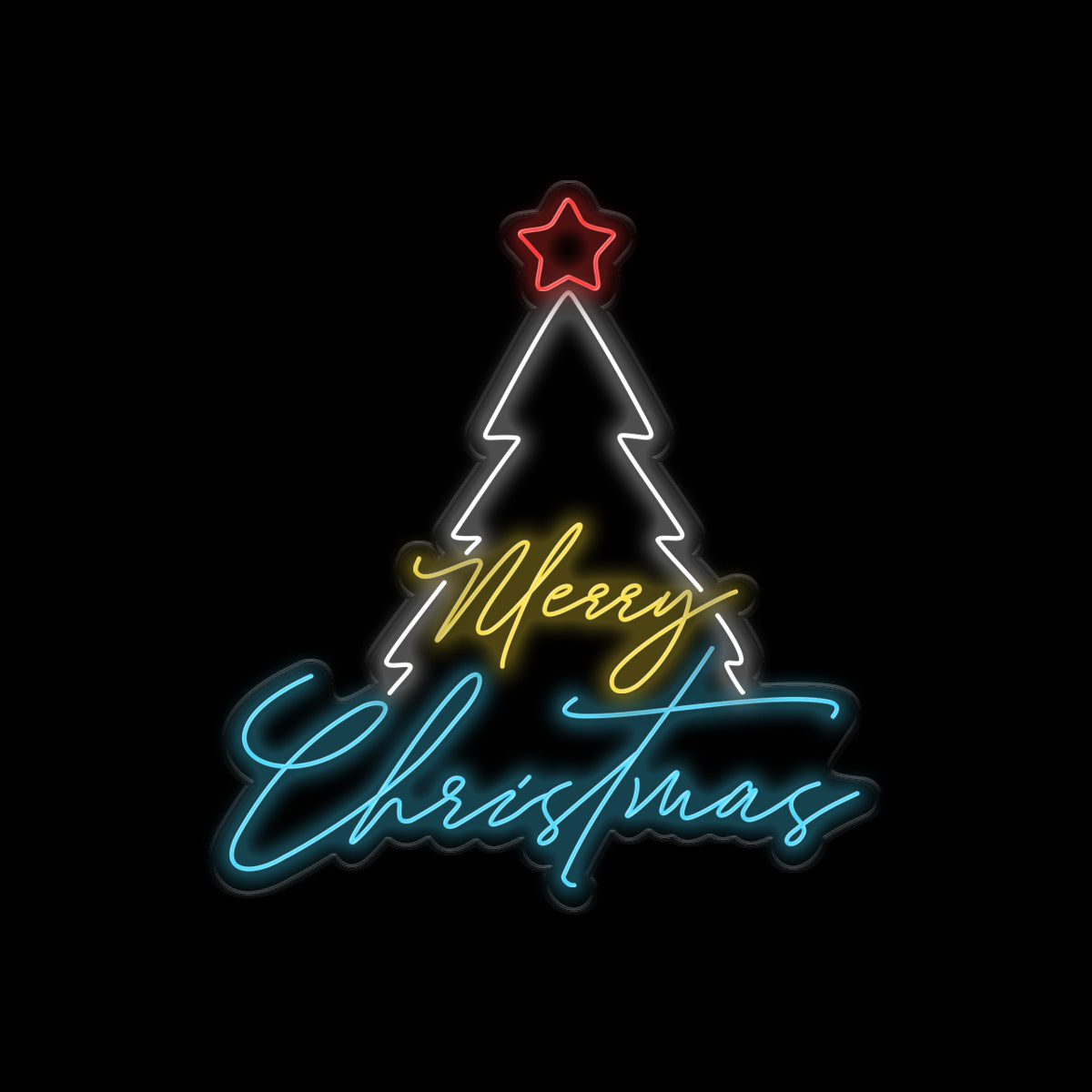 Merry Christmas Tree Neon Sign