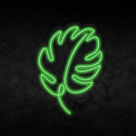 Monstera Plant Leaf Neon Sign