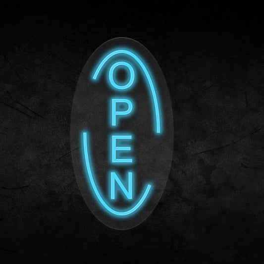 Open Vertical Neon Sign