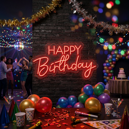 Happy Birthday Neon Sign