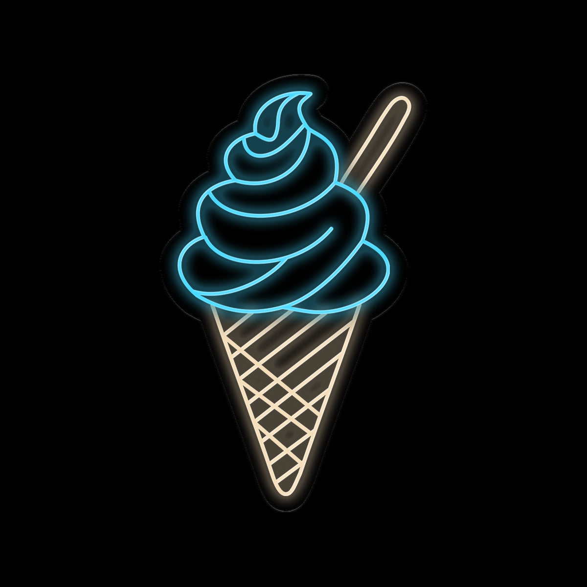 Ice Cream Cone Neon Sign