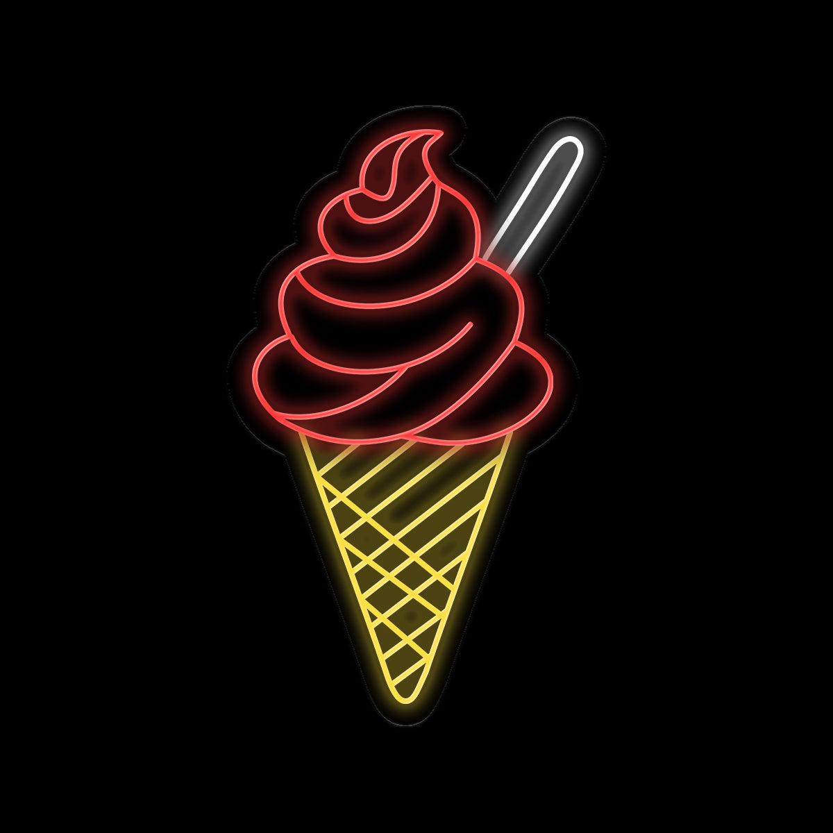 Ice Cream Cone Neon Sign