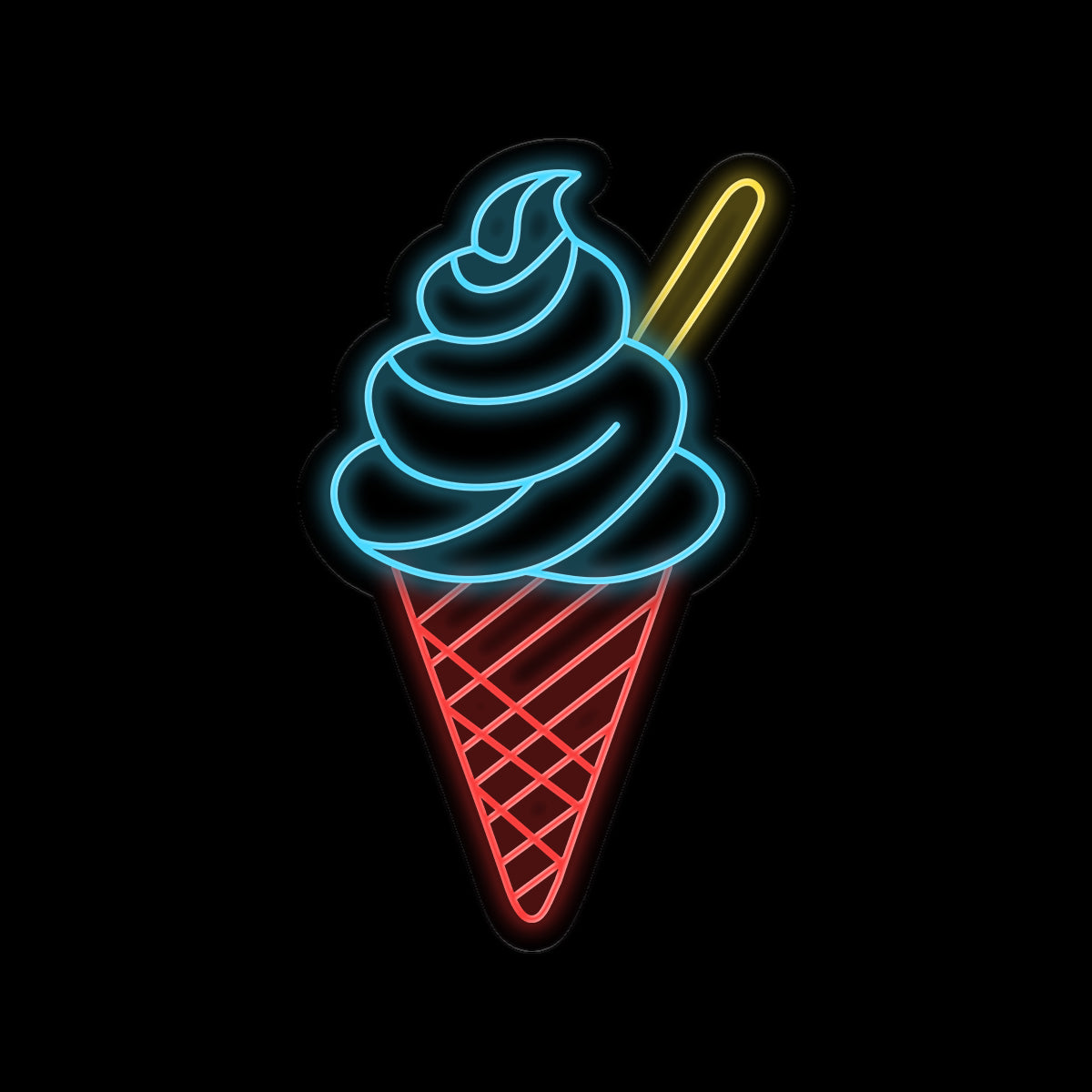 Ice Cream Cone Neon Sign