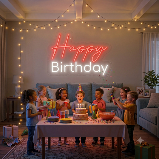 Happy Birthday Neon Sign