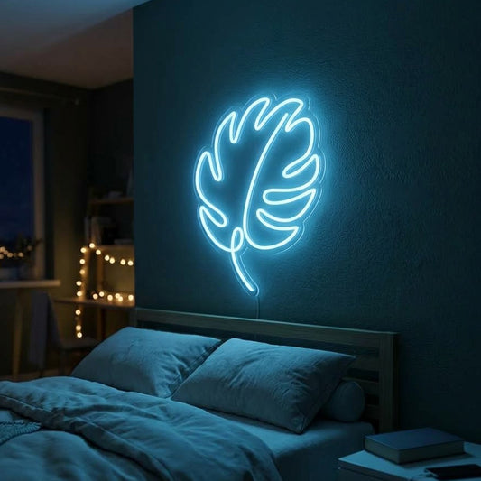 Monstera Plant Leaf Neon Sign