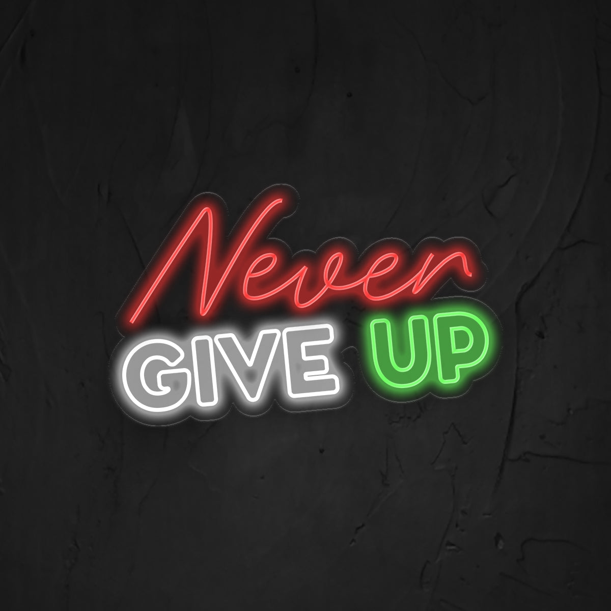 Never Give Up Neon Sign