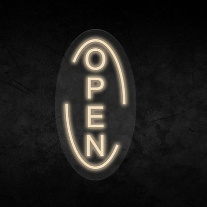 Open Vertical Neon Sign