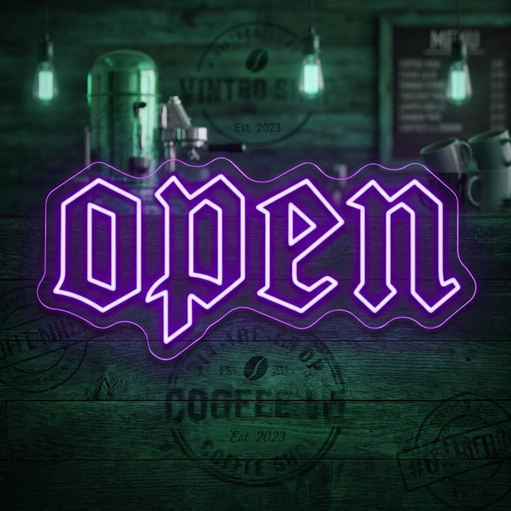 Open Neon Sign