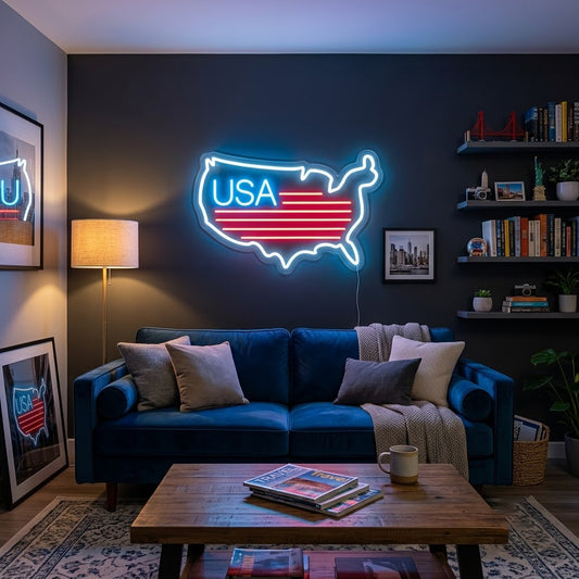 USA Flag Neon Sign